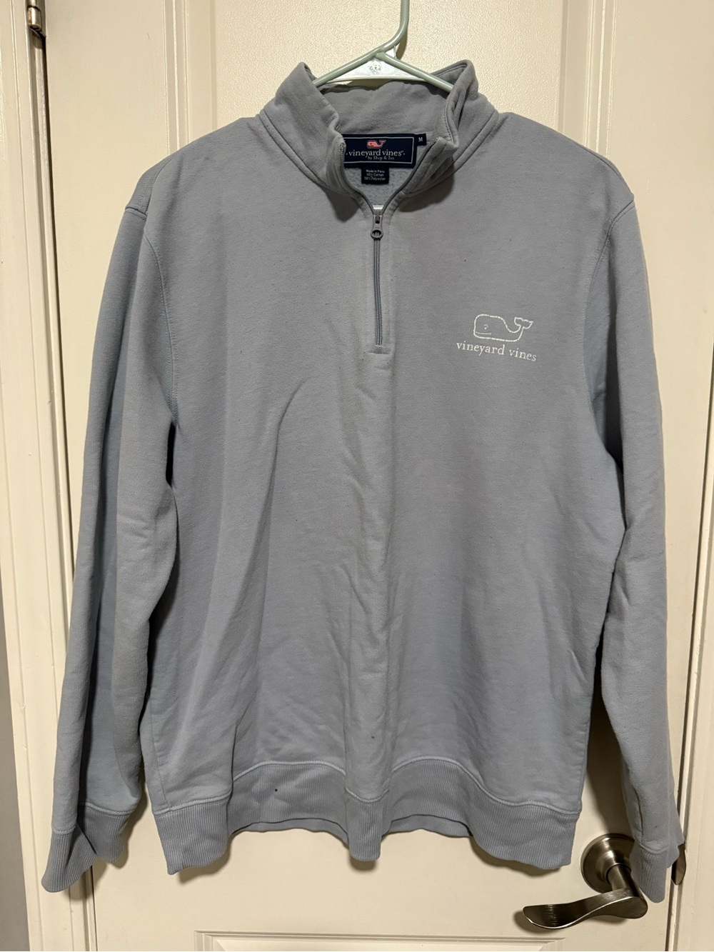 Vineyard Vines Men's Light Blue Quarter-Zip Pullover